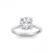 1.5 Ct Round Moissanite & .10 Ctw Diamond Hidden Halo Engagement Ring
