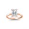 4 Ct Radiant Moissanite & .10 Ct Diamond Hidden Halo Engagement Ring