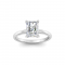 4 Ct Radiant CZ Hidden Halo Engagement Ring