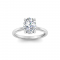 2 Ct Oval CZ Hidden Halo Engagement Ring