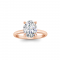 2 Ct Oval Moissanite & .11 Ctw Diamond Hidden Halo Engagement Ring
