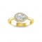 1.40 Ctw Pear CZ East West Halo Engagement Ring