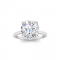 3 Ct Round Moissanite & .13 Ctw Round Diamond Hidden Halo Engagement Ring