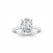 2.11 Ctw Oval CZ Hidden Halo Engagement Ring