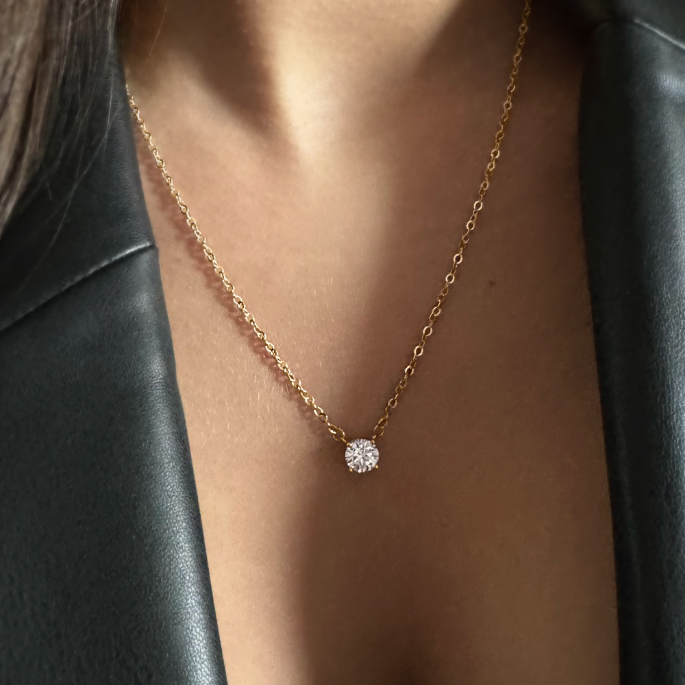 1 Ct Oval Lab Diamond Solitaire Pendant Necklace