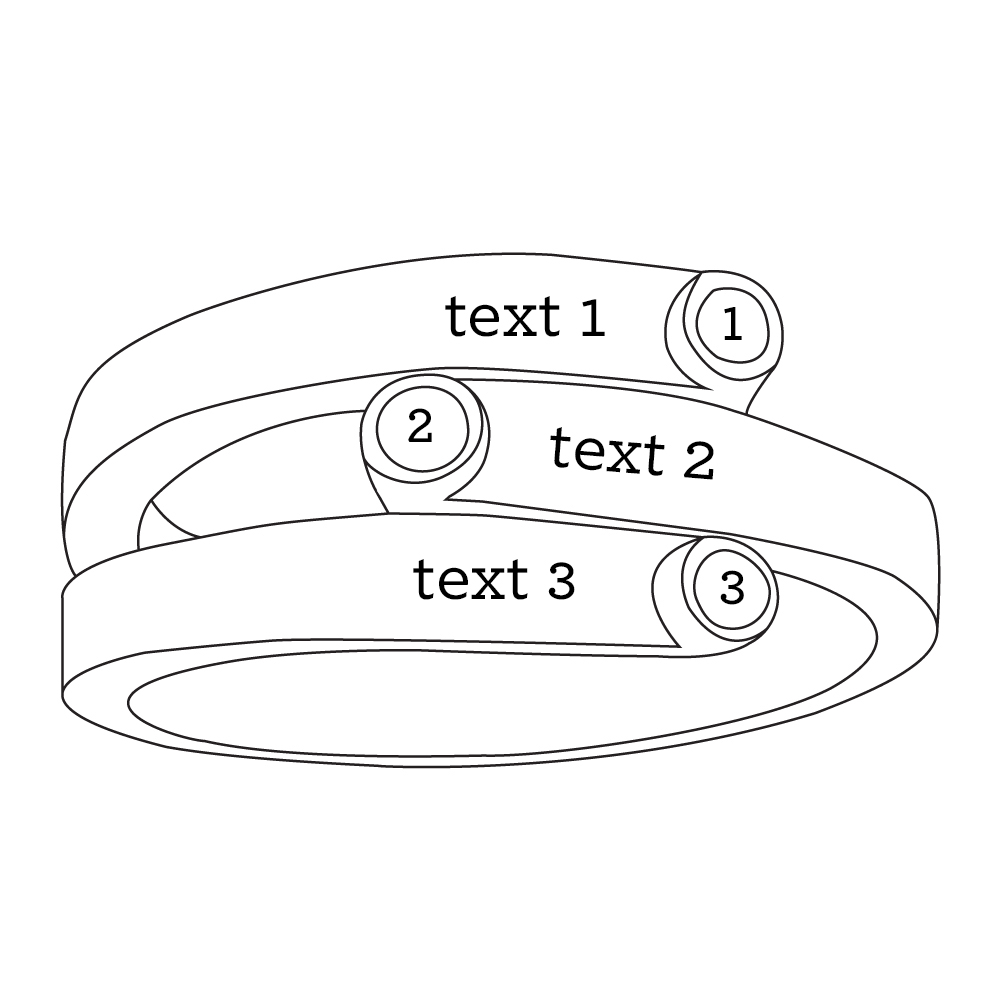 Personalized Overlapping Three Stone Ring