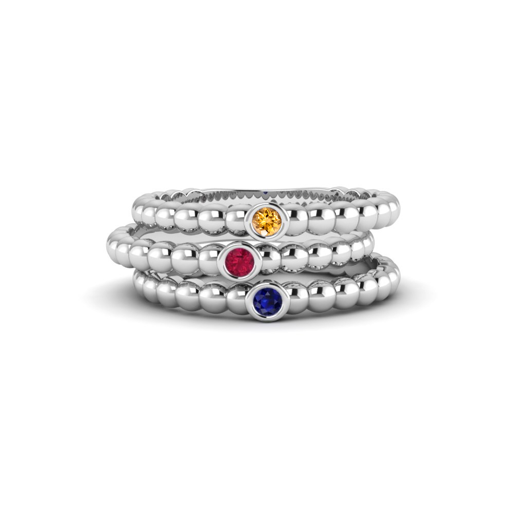 Three Birthstone Ring Stack