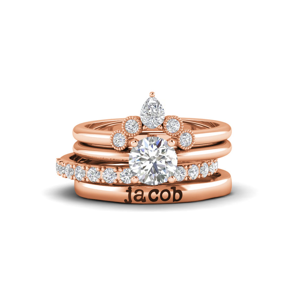 Lab Diamond Dreamy Personalized Engagement Ring Stack