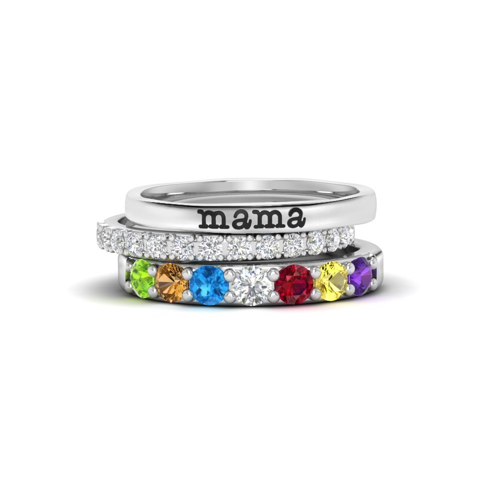 Amazon.com: PaulaMax Jewelry Sterling Silver Personalized Mothers Grandma  Ring with 5 Birthstones and 1 Engraving Sizes 5-9: Clothing, Shoes & Jewelry