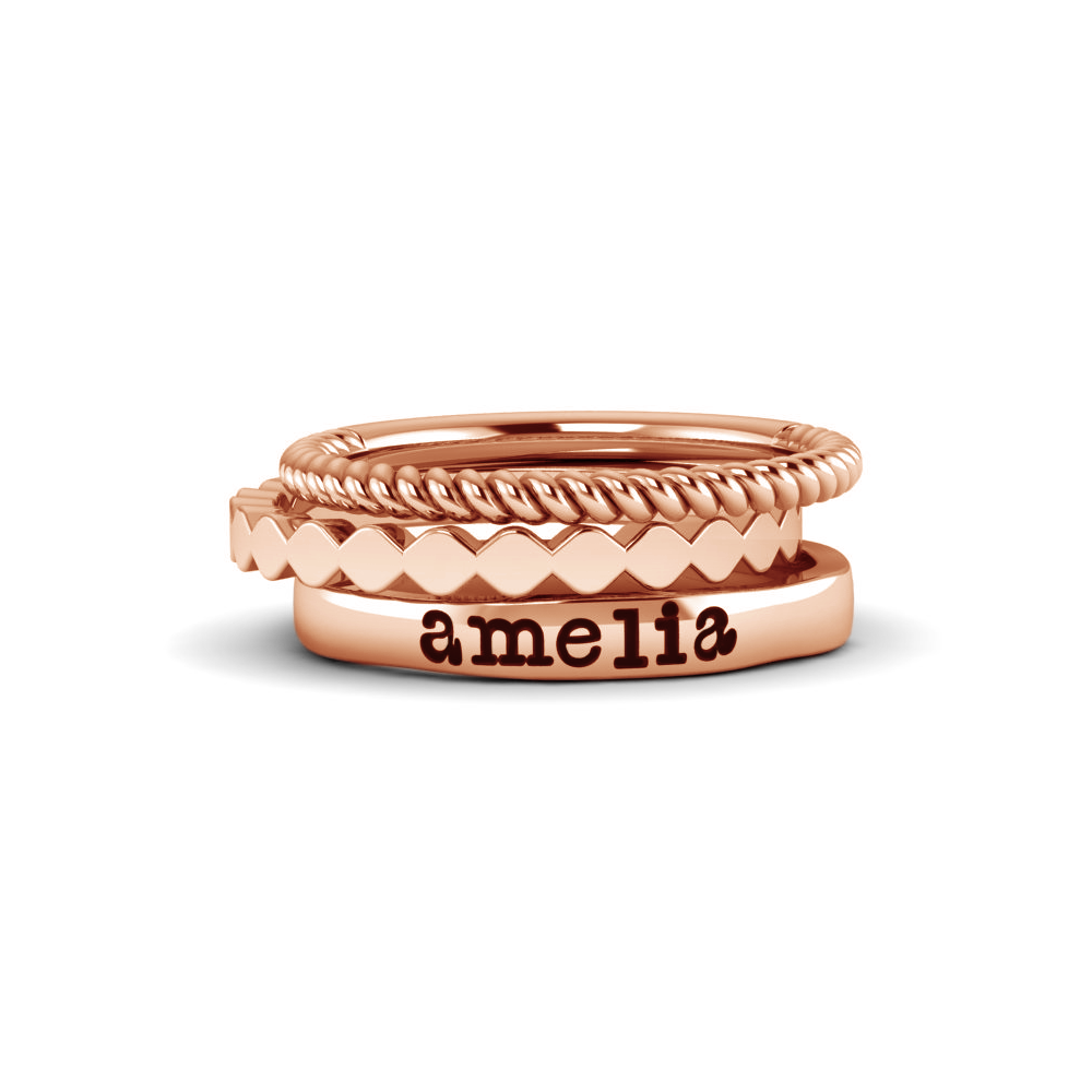 Precious Personalized Ring Stack