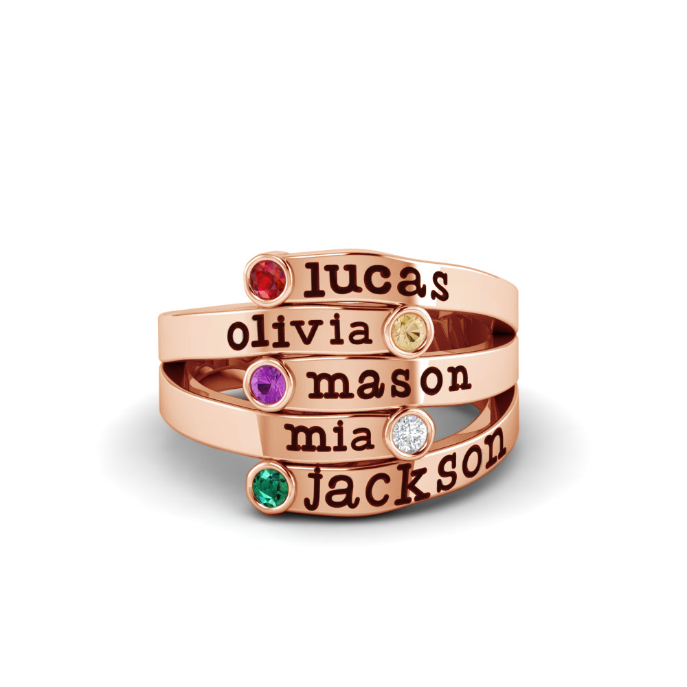 5 Stone Mothers Ring