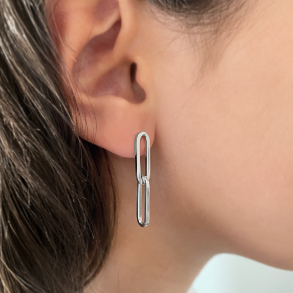 Silver paperclip earrings Clearance