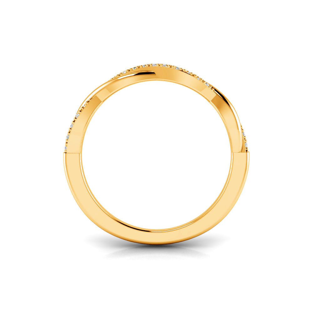 Diamond Twisted Vine Wedding Band