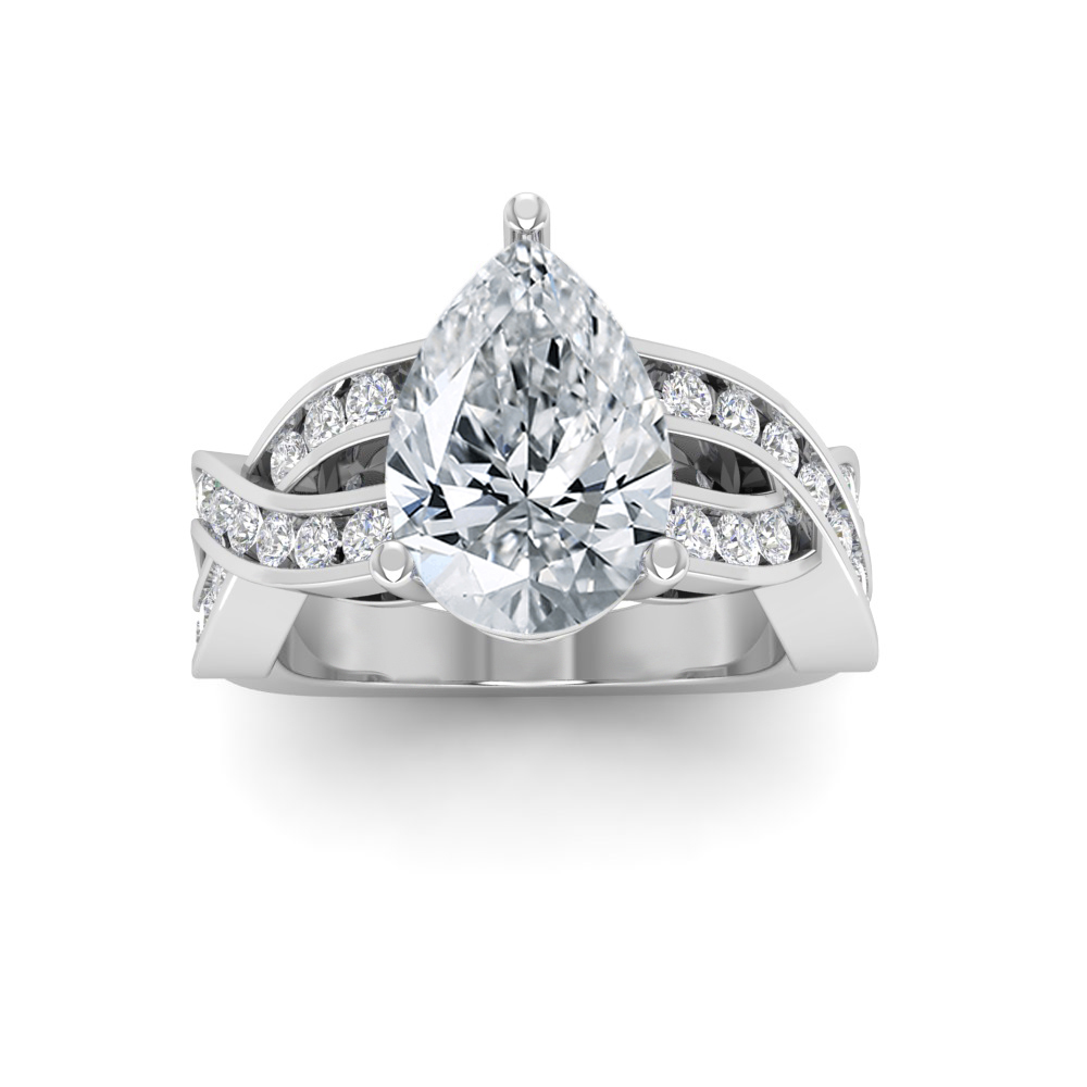 P. Rydeen　　oc 6 Ct Pear Lab Diamond & .74 Ctw Wide Twisted Vine Engagement Ring