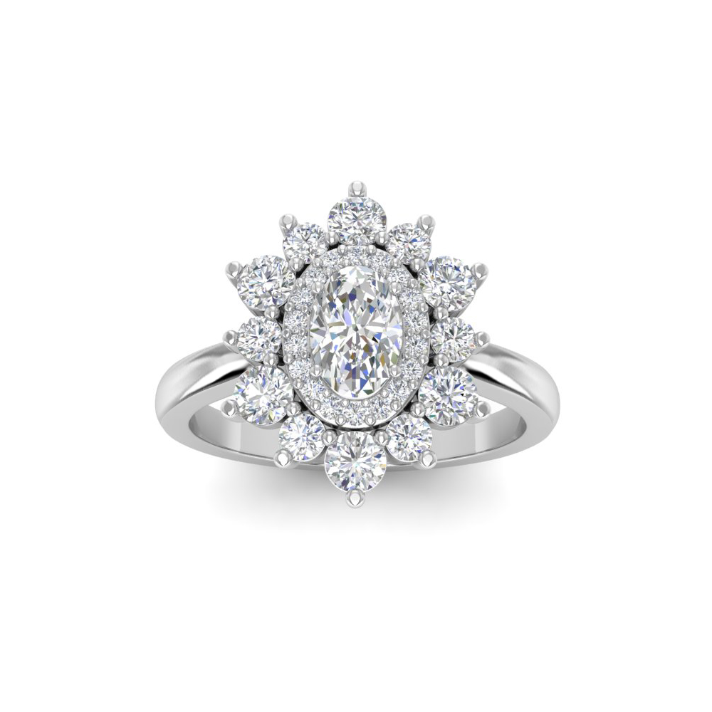Sunburst shop halo ring