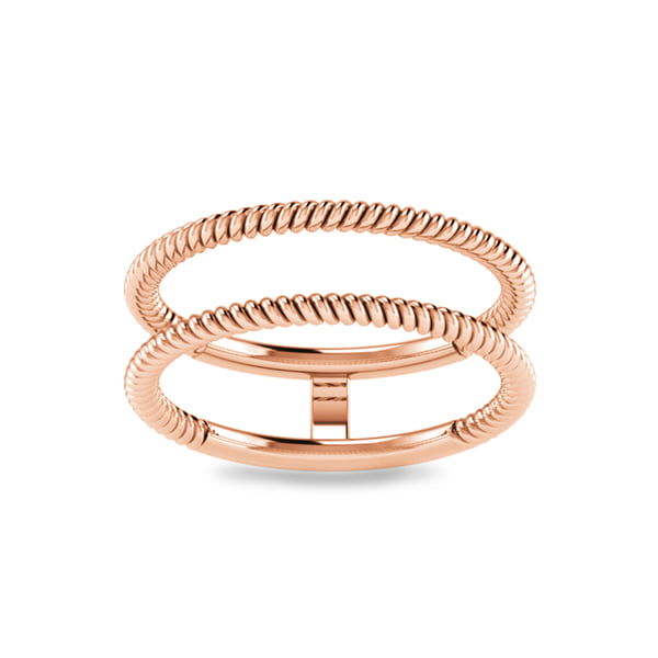 set of 5 stack rings, solid bronze ring, geometric... Cable Stackable Double Ring