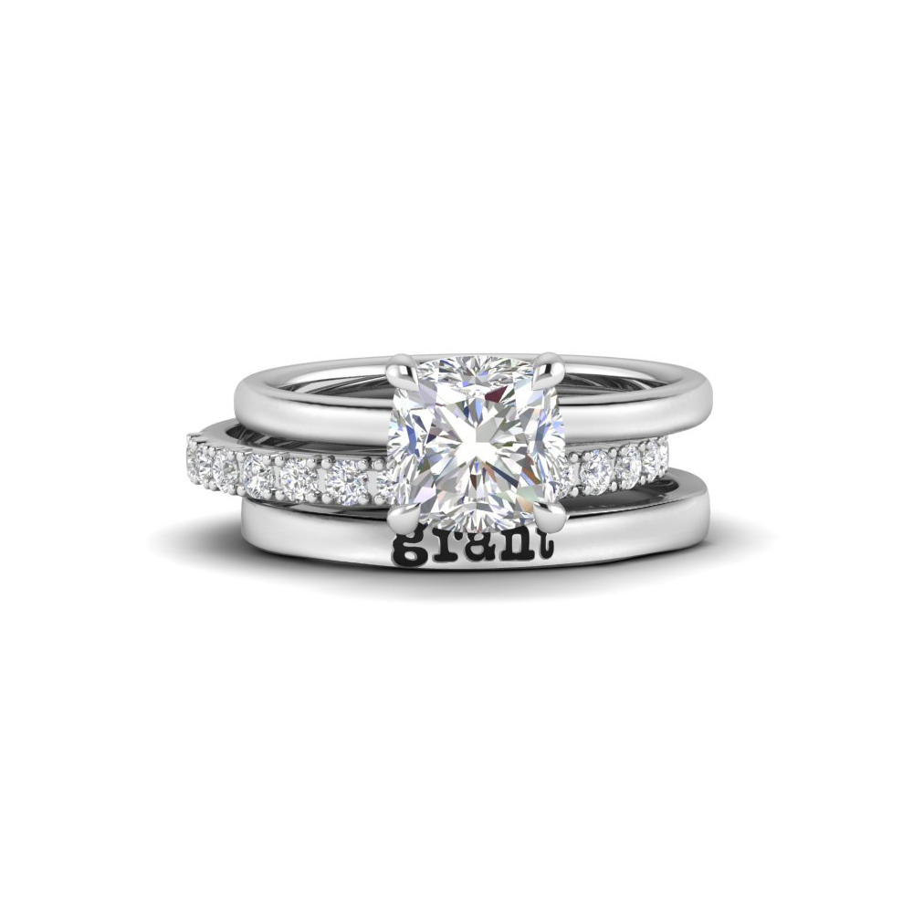 Ct Princess Lab Diamond Hidden Halo Personalized Engagement Ring